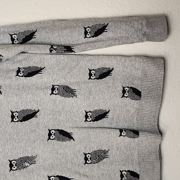 Charter Club Owl Crewneck Sweater with Rhinestone Detail - Picture 4 of 7